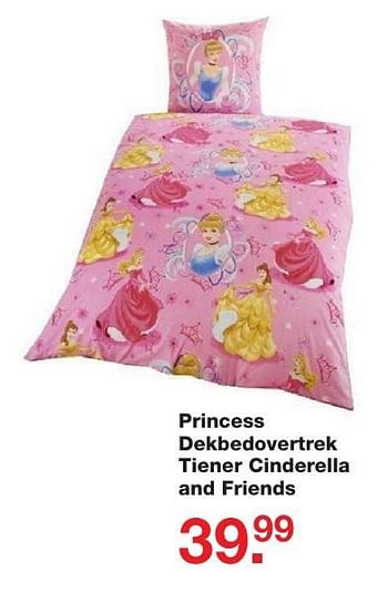 Aanbiedingen Princess dekbedovertrek tiener cinderella and friends - Disney Princess - Geldig van 25/12/2016 tot 09/01/2017 bij Baby & Tiener Megastore