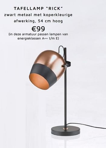 Aanbiedingen Tafellamp rick - Huismerk - Xooon - Geldig van 01/12/2016 tot 30/04/2017 bij Xooon