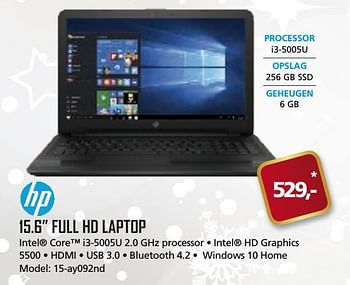 Aanbiedingen Hp 15.6 full hd laptop - HP - Geldig van 11/12/2016 tot 17/01/2017 bij ITprodeals