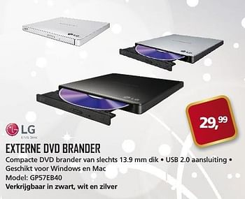 Aanbiedingen Lg externe dvd brander - LG - Geldig van 11/12/2016 tot 17/01/2017 bij ITprodeals