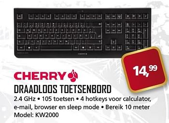 Aanbiedingen Cherry draadloos toetsenbord - Cherry - Geldig van 11/12/2016 tot 17/01/2017 bij ITprodeals