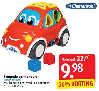 Aanbiedingen Pratende vormenauto - Clementoni - Geldig van 26/12/2016 tot 29/01/2017 bij Bart Smit