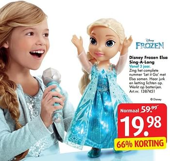 Aanbiedingen Disney frozen elsa sing-a-long - Disney  Frozen - Geldig van 26/12/2016 tot 29/01/2017 bij Bart Smit