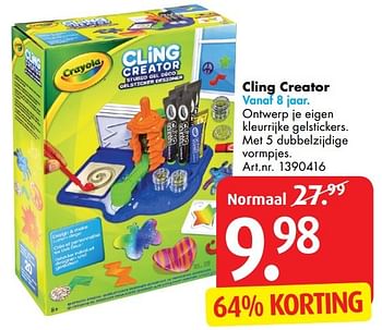 Aanbiedingen Cling creator - Crayola - Geldig van 26/12/2016 tot 29/01/2017 bij Bart Smit