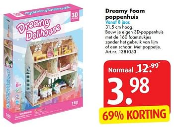 Aanbiedingen Dreamy foam poppenhuis - Huismerk - Bart Smit - Geldig van 26/12/2016 tot 29/01/2017 bij Bart Smit