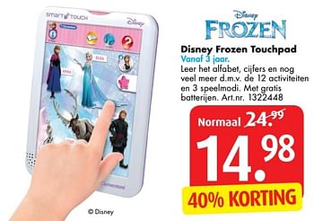 Aanbiedingen Disney frozen touchpad - Disney  Frozen - Geldig van 26/12/2016 tot 29/01/2017 bij Bart Smit