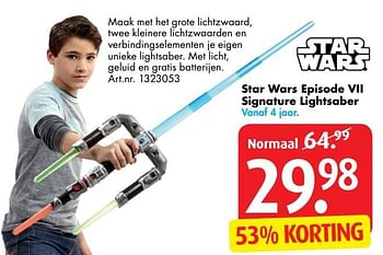 Aanbiedingen Star wars episode vii signature lightsaber - Star Wars - Geldig van 26/12/2016 tot 29/01/2017 bij Bart Smit