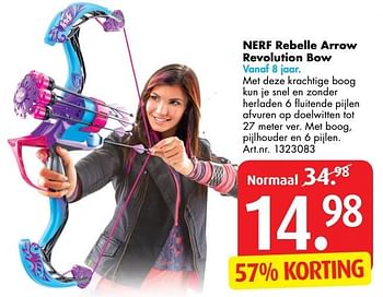 Aanbiedingen Nerf rebelle arrow revolution bow - Nerf - Geldig van 26/12/2016 tot 29/01/2017 bij Bart Smit