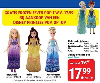 Aanbiedingen Anna - Disney Princess - Geldig van 26/12/2016 tot 29/01/2017 bij Bart Smit