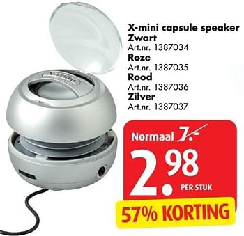 Aanbiedingen X-mini capsule speaker zwart - Huismerk - Bart Smit - Geldig van 26/12/2016 tot 29/01/2017 bij Bart Smit