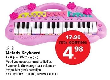 Aanbiedingen Melody keyboard - Huismerk - Intertoys - Geldig van 26/12/2016 tot 29/01/2017 bij Intertoys