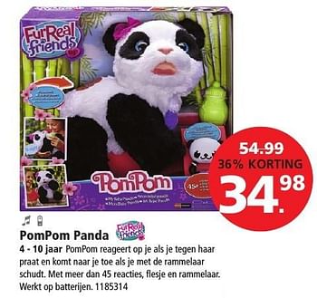 Aanbiedingen Pompom panda - FurReal Friends - Geldig van 26/12/2016 tot 29/01/2017 bij Intertoys