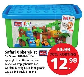 Aanbiedingen Safari opbergkist - Mega Bloks - Geldig van 26/12/2016 tot 29/01/2017 bij Intertoys