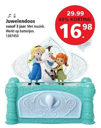Aanbiedingen Juwelendoos - Disney  Frozen - Geldig van 26/12/2016 tot 29/01/2017 bij Intertoys