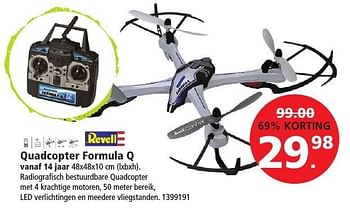 Aanbiedingen Quadcopter formula q - Revell - Geldig van 26/12/2016 tot 29/01/2017 bij Intertoys