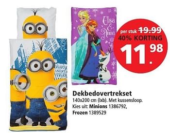 Aanbiedingen Dekbedovertrekset - Disney  Frozen - Geldig van 26/12/2016 tot 29/01/2017 bij Intertoys