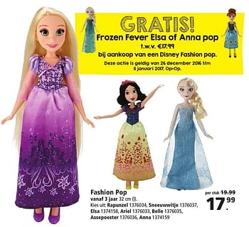 Aanbiedingen Fashion pop - Disney  Frozen - Geldig van 26/12/2016 tot 29/01/2017 bij Intertoys