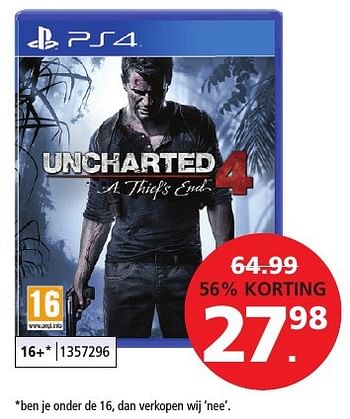 Aanbiedingen Uncharted - Sony Computer Entertainment Europe - Geldig van 26/12/2016 tot 29/01/2017 bij Intertoys