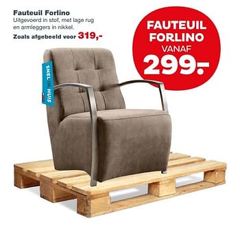 Aanbiedingen Fauteuil forlino - Huismerk - INhouse - Geldig van 27/12/2016 tot 29/01/2017 bij INhouse