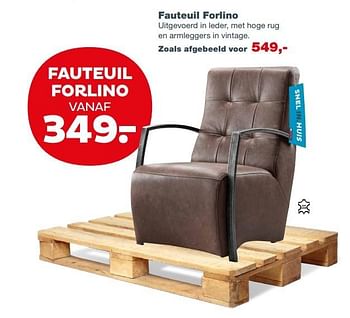 Aanbiedingen Fauteuil forlino - Huismerk - INhouse - Geldig van 27/12/2016 tot 29/01/2017 bij INhouse