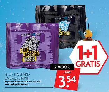 Aanbiedingen Blue bastard energydrink - Blue Bastard - Geldig van 01/01/2017 tot 07/01/2017 bij Deka Markt