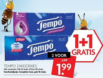Aanbiedingen Tempo zakdoekjes - Tempo - Geldig van 01/01/2017 tot 07/01/2017 bij Deka Markt