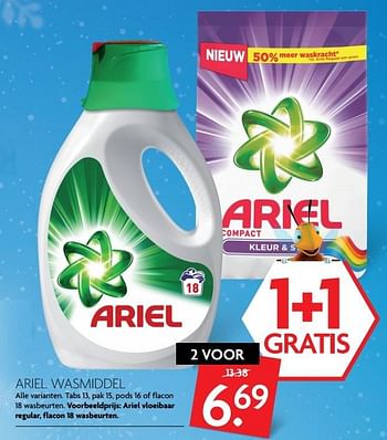 Aanbiedingen Ariel wasmiddel - Ariel - Geldig van 01/01/2017 tot 07/01/2017 bij Deka Markt