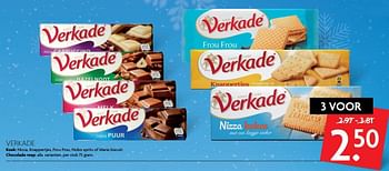 Aanbiedingen Verkade nizza, knappertjes, frou frou, nobo sprits of maria biscuit - Verkade - Geldig van 01/01/2017 tot 07/01/2017 bij Deka Markt