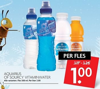 Aanbiedingen Aquarius of sourcy vitaminwater - Huismerk - Deka Markt - Geldig van 01/01/2017 tot 07/01/2017 bij Deka Markt