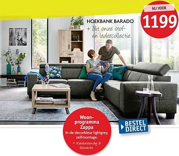 Aanbiedingen Hoekbank barado + uit onze stofen ledercollectie - Huismerk - Profijt Meubelen - Geldig van 30/12/2016 tot 06/01/2017 bij Profijt Meubel