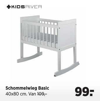Aanbiedingen Schommelwieg basic - Kidsriver - Geldig van 20/12/2016 tot 16/01/2017 bij Babypark