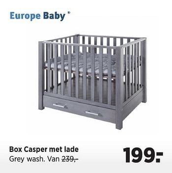 Aanbiedingen Box casper met lade - Europe baby - Geldig van 20/12/2016 tot 16/01/2017 bij Babypark