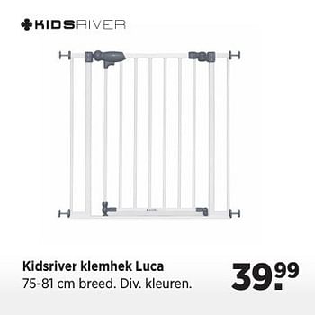 Aanbiedingen Kidsriver klemhek luca - Kidsriver - Geldig van 20/12/2016 tot 16/01/2017 bij Babypark