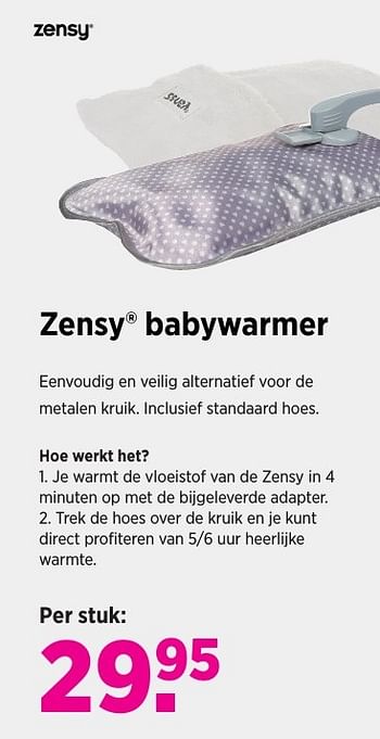 Aanbiedingen Zensy babywarmer - Zensy - Geldig van 20/12/2016 tot 16/01/2017 bij Babypark
