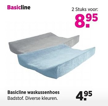 Aanbiedingen Basicline waskussenhoes badstof. diverse kleuren. - Basicline - Geldig van 20/12/2016 tot 16/01/2017 bij Babypark