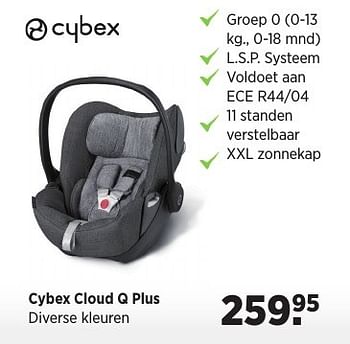Aanbiedingen Cybex cloud q plus - Cybex - Geldig van 20/12/2016 tot 16/01/2017 bij Babypark