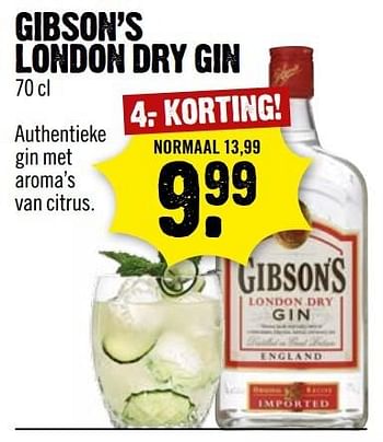Aanbiedingen Gibson`s london dry gin - Gibson`s - Geldig van 01/01/2017 tot 07/01/2017 bij Dirk III
