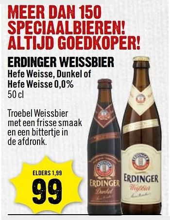 Aanbiedingen Erdinger weissbier - Erdinger - Geldig van 01/01/2017 tot 07/01/2017 bij Dirk III