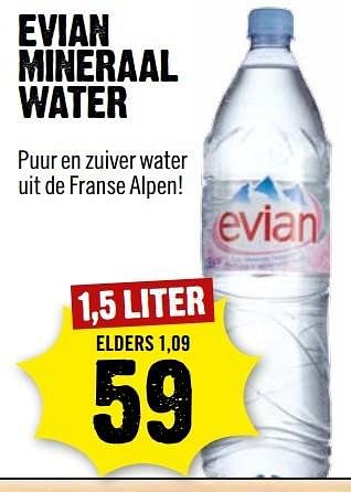 Aanbiedingen Evian mineraal water - Evian - Geldig van 01/01/2017 tot 07/01/2017 bij Dirk III