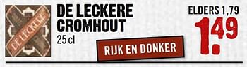 Aanbiedingen De leckere cromhout - Brouwerij De Leckere - Geldig van 01/01/2017 tot 07/01/2017 bij Dirk III