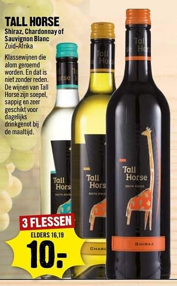 Aanbiedingen Tall horse - Witte wijnen - Geldig van 01/01/2017 tot 07/01/2017 bij Dirk III