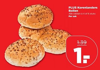 Aanbiedingen Plus korenlanders bollen - Huismerk - Plus - Geldig van 01/01/2017 tot 07/01/2017 bij Plus