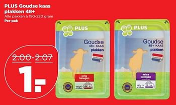 Aanbiedingen Plus goudse kaas plakken 48+ - Huismerk - Plus - Geldig van 01/01/2017 tot 07/01/2017 bij Plus