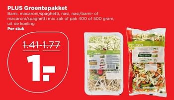 Aanbiedingen Plus groentepakket - Huismerk - Plus - Geldig van 01/01/2017 tot 07/01/2017 bij Plus