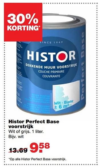 Aanbiedingen Histor perfect base voorstrijk - Histor - Geldig van 01/01/2017 tot 08/01/2017 bij Praxis