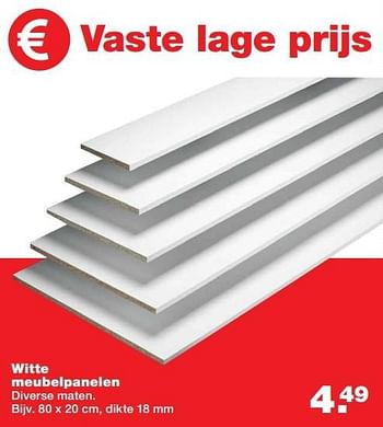 Aanbiedingen Witte meubelpanelen - Huismerk - Praxis - Geldig van 01/01/2017 tot 08/01/2017 bij Praxis
