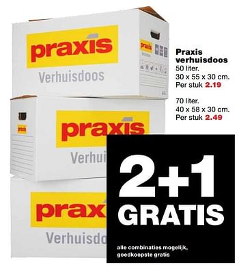 Aanbiedingen Praxis verhuisdoos - Huismerk - Praxis - Geldig van 01/01/2017 tot 08/01/2017 bij Praxis