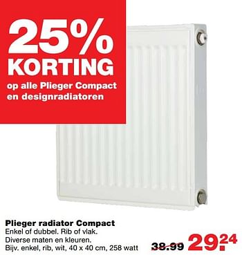 Aanbiedingen Plieger radiator compact - Plieger - Geldig van 01/01/2017 tot 08/01/2017 bij Praxis
