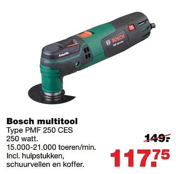 Aanbiedingen Bosch multitool pmf 250 ces - Bosch - Geldig van 01/01/2017 tot 08/01/2017 bij Praxis