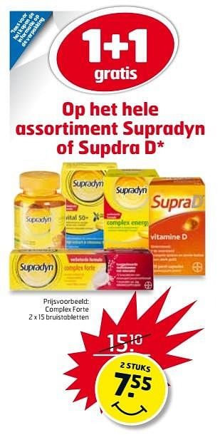 Aanbiedingen Op het hele assortiment supradyn of supdra d - Supradyn - Geldig van 02/01/2017 tot 08/01/2017 bij Trekpleister